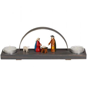 Teelichtschwibbogen - bunt - "Christi Geburt - bunt"